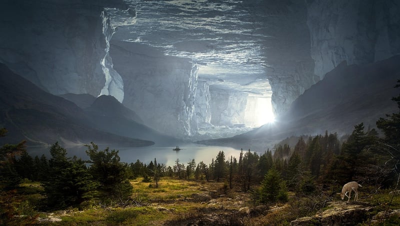 Fantasy landscape cave